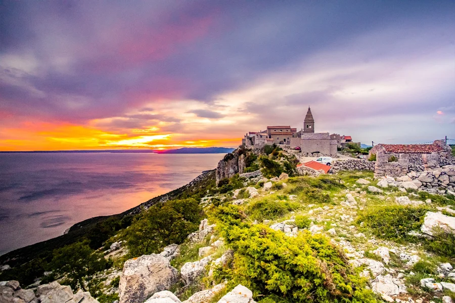 Sunset over Lubenice on Cres Island